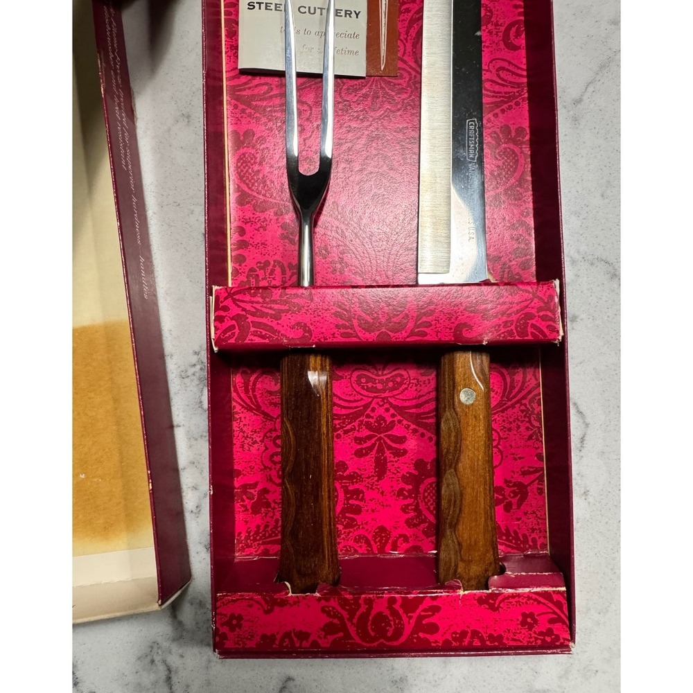 Sears Craftsman Gourmet Vintage Carving Set 2-Piece Vanadium Stainless Steel USA